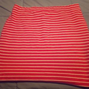 Pink and White striped skirt